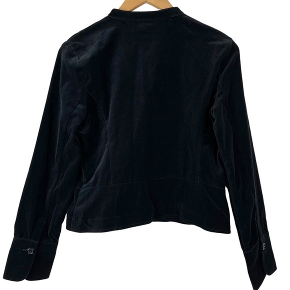 Y2K SO Black Velvet Peplum Blazer Jacket Size Large - Picture 2 of 11